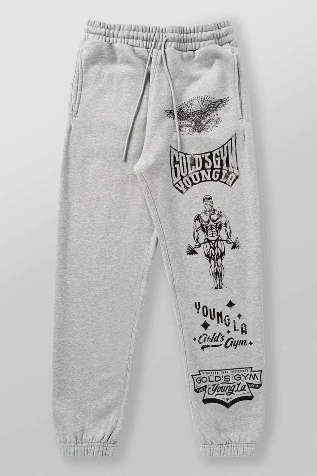 YOUNGLA x Gold's Gym Men's Vintage Graphic Joggers / Sweatpants Hover Image