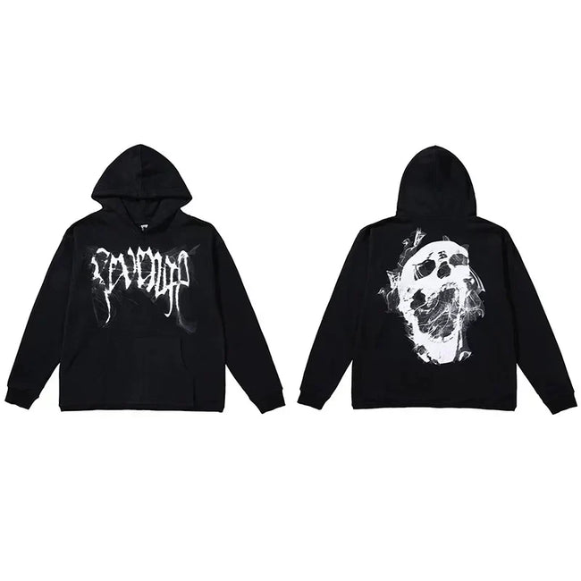 Revenge Smoke Skull Arch Logo Pullover Hoodie black Hover Image