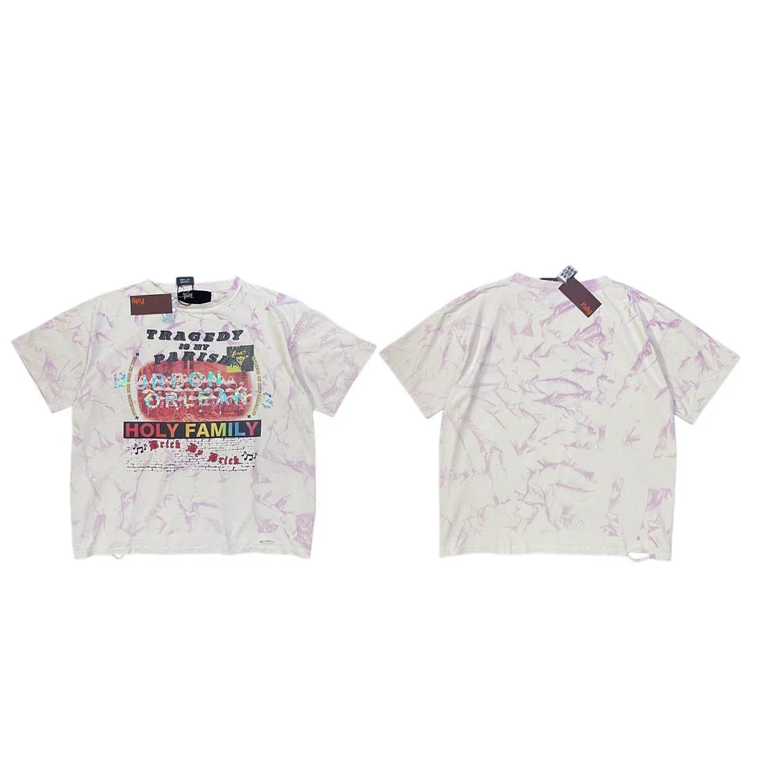 PALY Hollywood Purple Tie-Dye Vintage Graphic T-Shirt - Purple/White