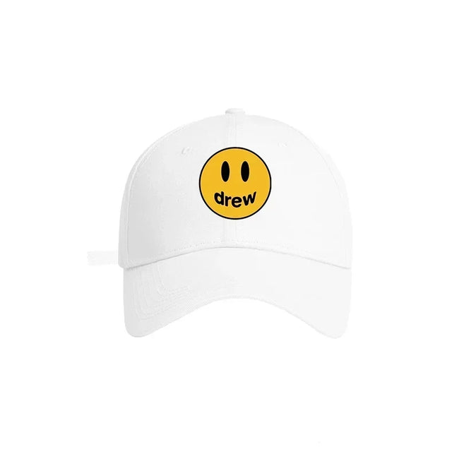 Drew House Smiley Face Baseball Cap, White Hover Image