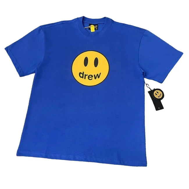 Drew Blue Smiley Graphic Cotton Short-Sleeve T-Shirt Hover Image