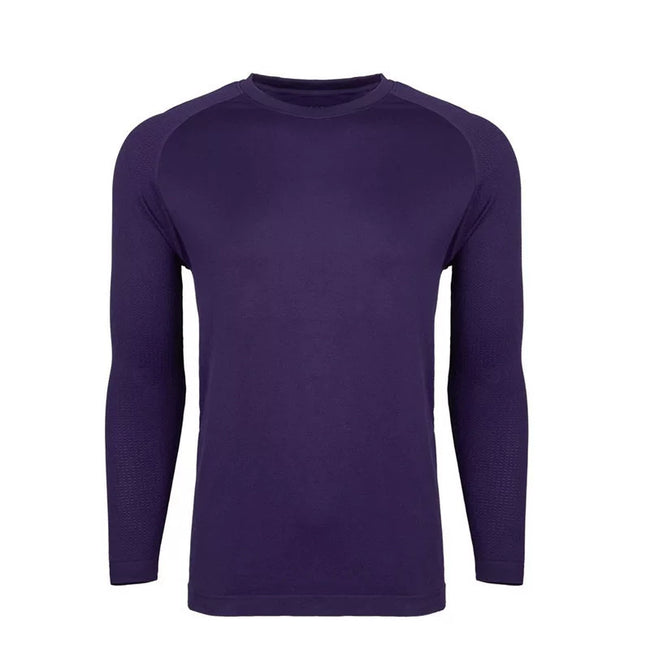 YOUNGLA- Purple Raglan Long-Sleeve Gym Shirt Hover Image