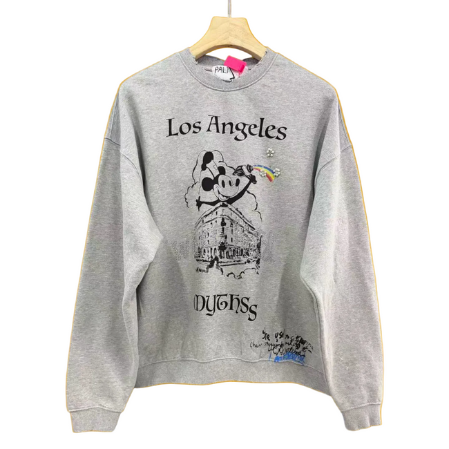 PALY Hollywood "Los Angeles" Vintage Graphic Sweatshirt - Grey Hover Image