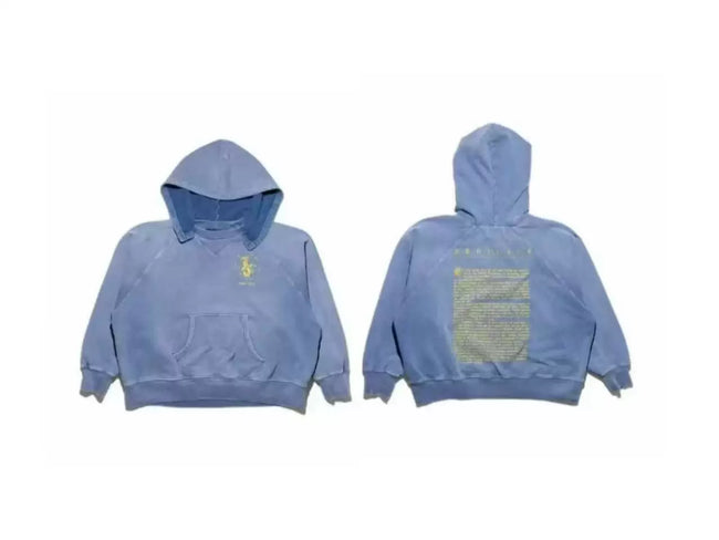 Enfants Riches Déprimés Mini Logo & Back Text Block Hoodie - Washed Blue Hover Image