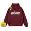 Drew Polka Dot Letter Print Hoodie, Burgundy, Cotton Regular Weight
