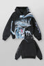 YOUNGLA- Washed Black Blue-Eyes White Dragon Anime Graphic Pullover Hoodie