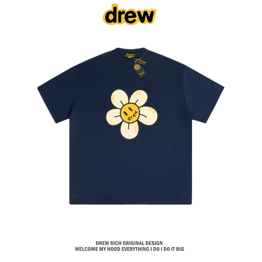 Drew House Daisy Smiley Graphic Oversized Cotton T-Shirt, Off White