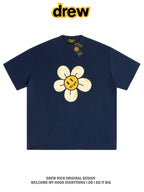 Drew House Daisy Smiley Graphic Oversized Cotton T-Shirt, Off White