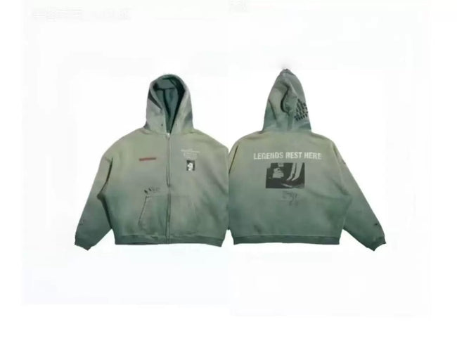 PALY Hollywood "Legends Rest Here" Gradient Zip-Up Hoodie - Green Hover Image