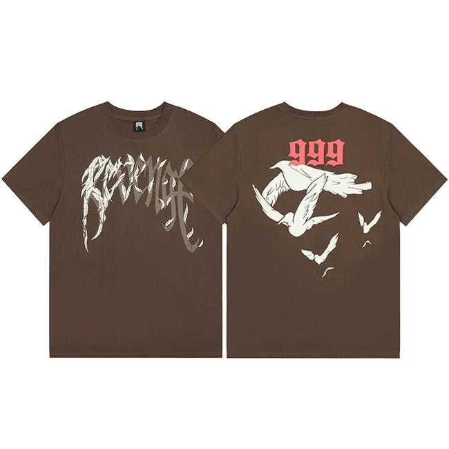 Revenge x Juice WRLD Brown 999 & Doves Short Sleeve T-Shirt Hover Image