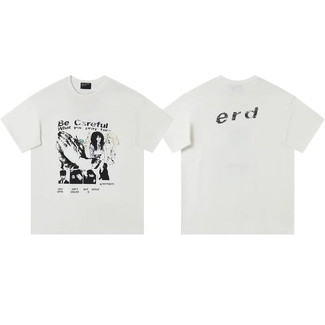 Enfants Riches Déprimés "Be Careful" Collage & Italic Back Logo T-Shirt - Cream Hover Image
