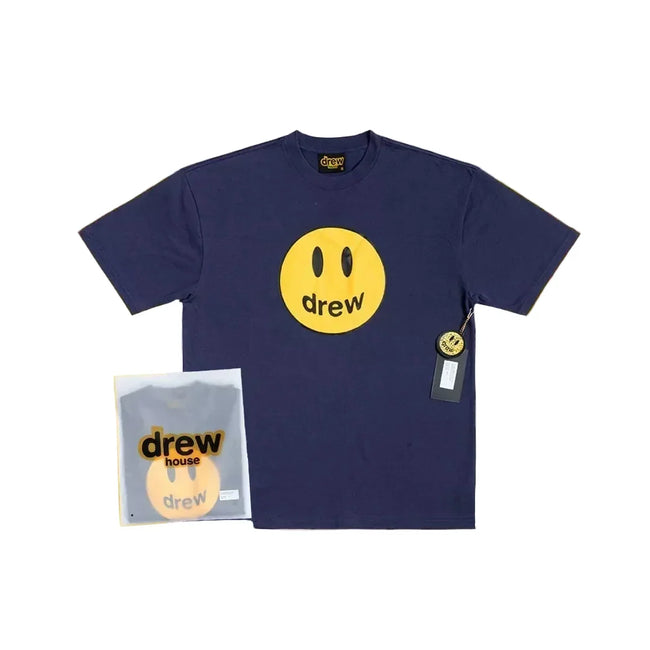 Drew House Smiley Face Short Sleeve T‑Shirt, Navy Blue Hover Image