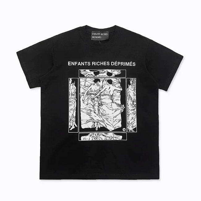 Enfants Riches Déprimés Typography & Vintage Print Illustration T-Shirt - Black Hover Image