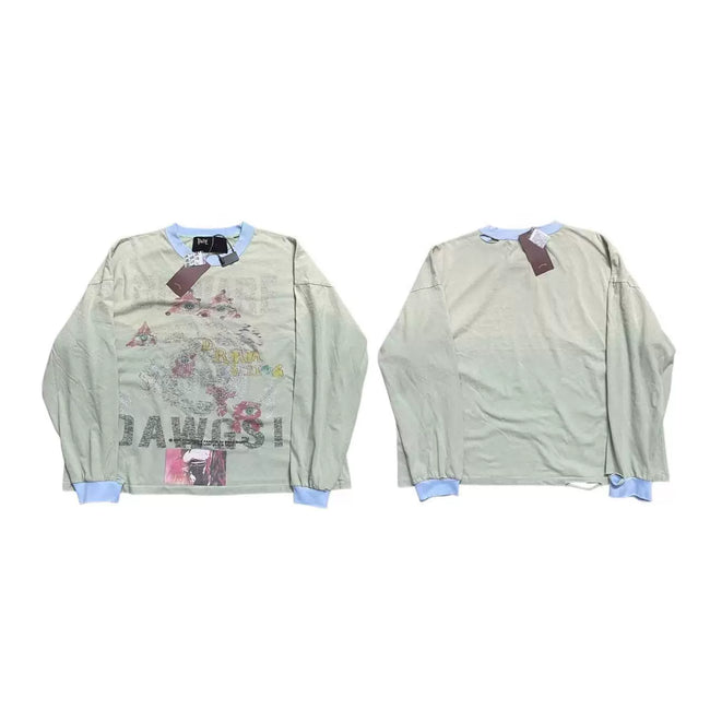 PALY Hollywood Blue-Trim Graphic Long-Sleeve T-Shirt - Light Grey Hover Image