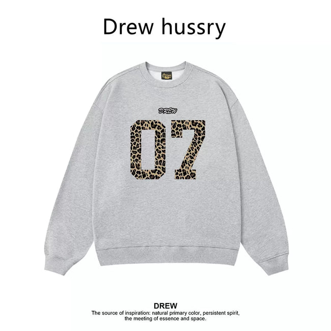Drew Leopard 07 Graphic Crewneck Sweatshirt, Light Gray Hover Image