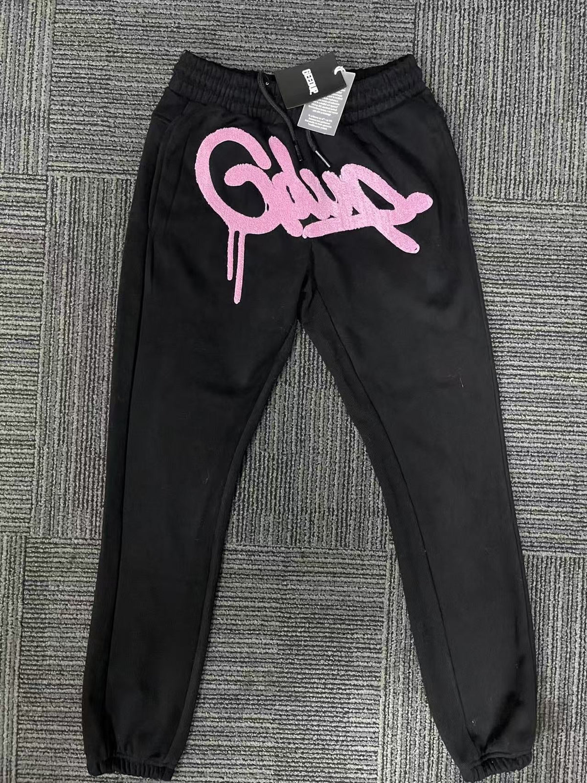Geedup Black Pink Graffiti Logo Sweatpants