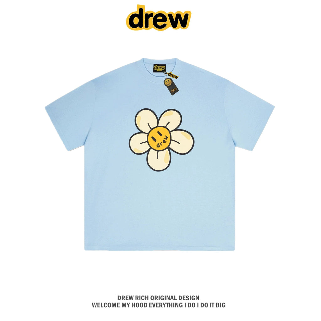 Drew House Daisy Smiley Graphic Oversized Cotton T-Shirt, Off White
