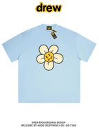 Drew House Daisy Smiley Graphic Oversized Cotton T-Shirt, Off White