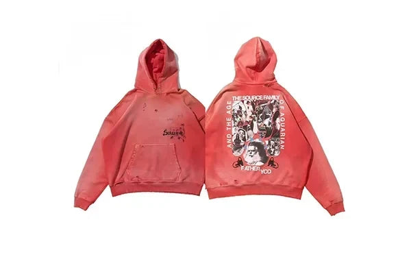 PALY Hollywood Vintage Collage Pullover Hoodie - Red Hover Image