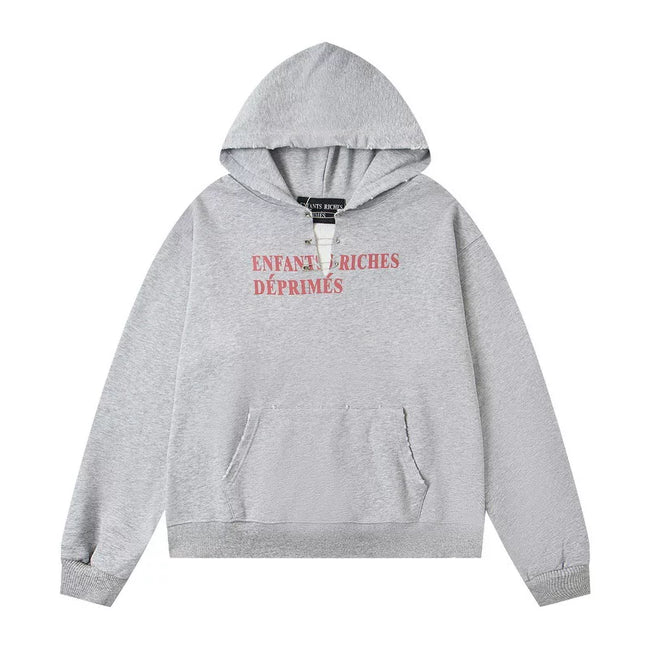 Enfants Riches Déprimés Red Text Logo Hoodie - Light Grey Hover Image