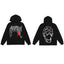 Revenge Black Geometric Spider Skull Arch Logo Pullover Hoodie