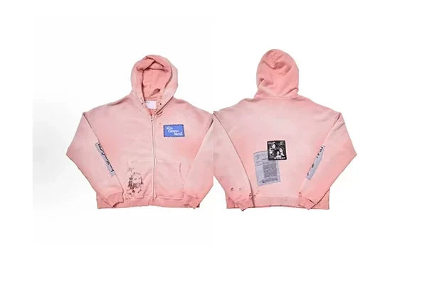 PALY Hollywood Pink Gradient Collage Zip-Up Hoodie - Pink Hover Image