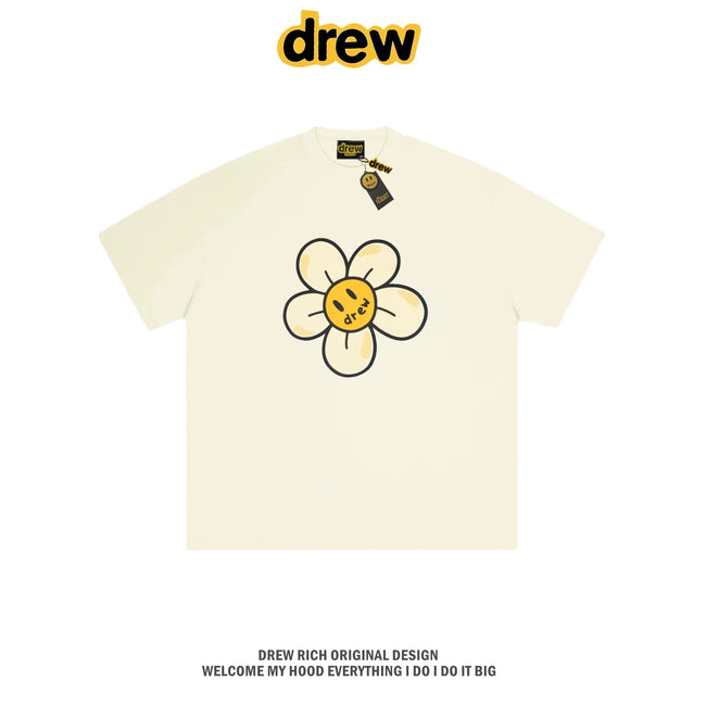 Drew House Daisy Smiley Graphic Oversized Cotton T-Shirt, Off White Hover Image