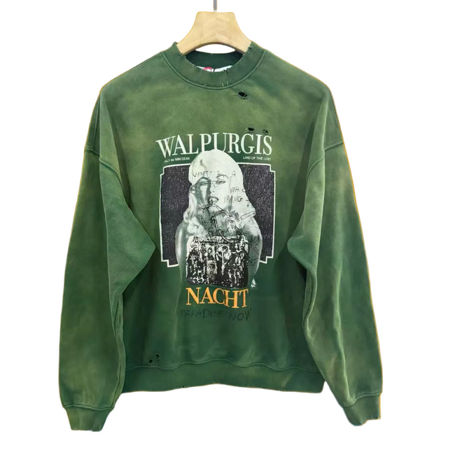 PALY Hollywood "Walpurgisnacht" Vintage Gradient Sweatshirt - Green Hover Image