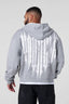 YOUNGLA- Heather Grey Graphic Zip-Up Hoodie Sweatshirt