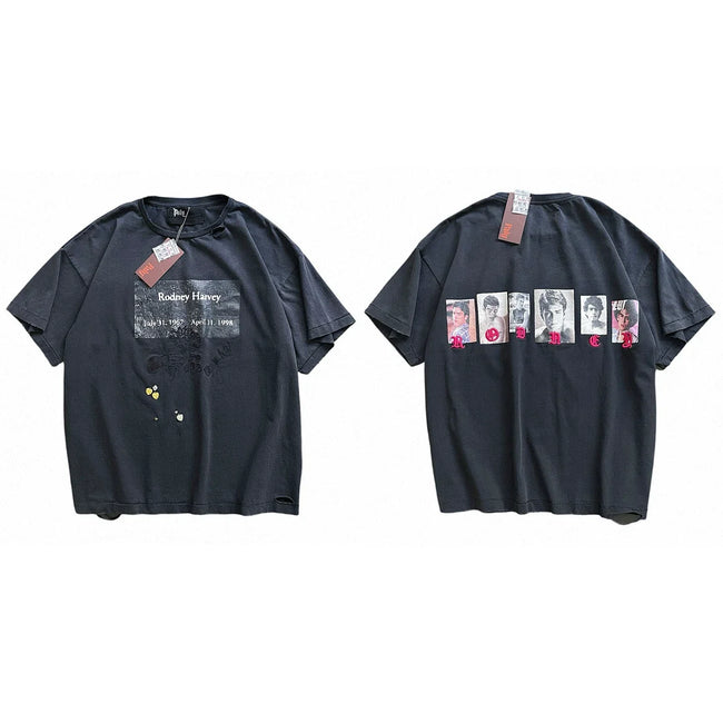 PALY Hollywood Multi-Portrait Collage Graphic T-Shirt - Black Hover Image
