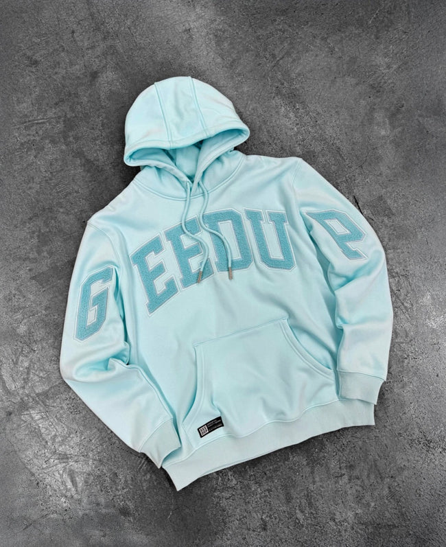 Geedup Light Cyan Navy Outline Arch Logo Hoodie Hover Image