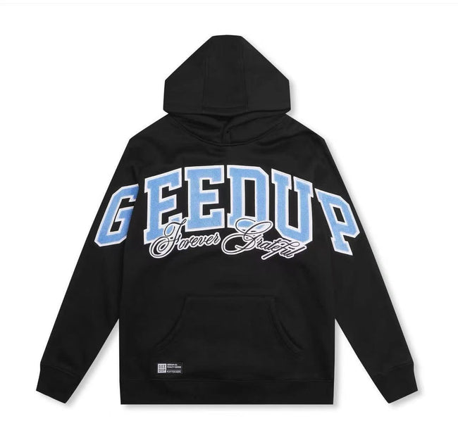 Geedup Black Light Blue Forever Grateful Hoodie Hover Image