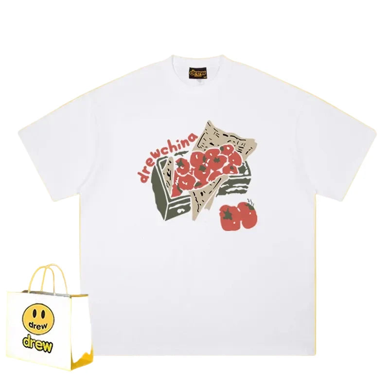 Drew Tomato Crate Graphic T-Shirt, White