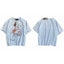 PALY Hollywood Vintage Equestrian Graphic T-Shirt - Light Blue