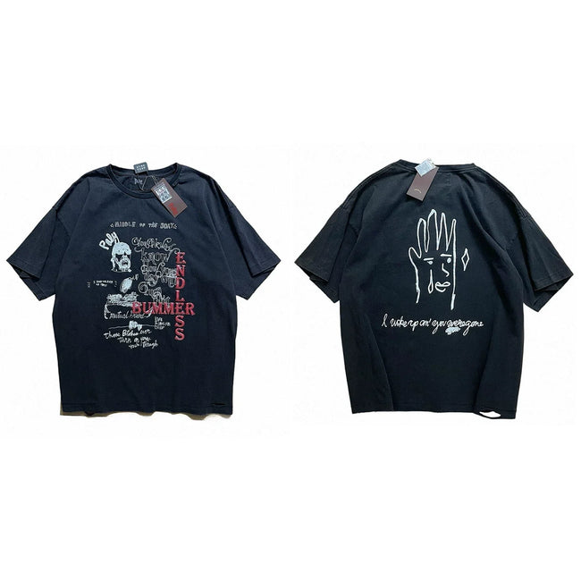 PALY Hollywood Hand & Slogan Graphic T-Shirt - Black Hover Image