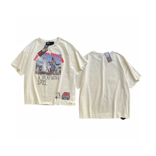 PALY Hollywood Vintage Scenery & Character Collage T-Shirt - Cream Hover Image