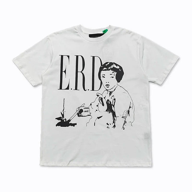 Enfants Riches Déprimés "E.R.D" Geisha Illustration T-Shirt - White Hover Image