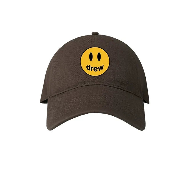 Drew House Smiley Face Baseball Cap, Dark Brown Hover Image