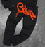 Geedup Black Red Graffiti Logo Sweatpants