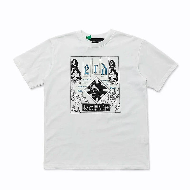 Enfants Riches Déprimés "e.r.d" Collage & Flame Border T-Shirt - White Hover Image