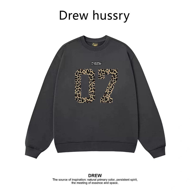 Drew Leopard 07 Graphic Crewneck Sweatshirt, Dark Gray Hover Image