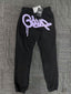 Geedup Black Purple Graffiti Logo Sweatpants