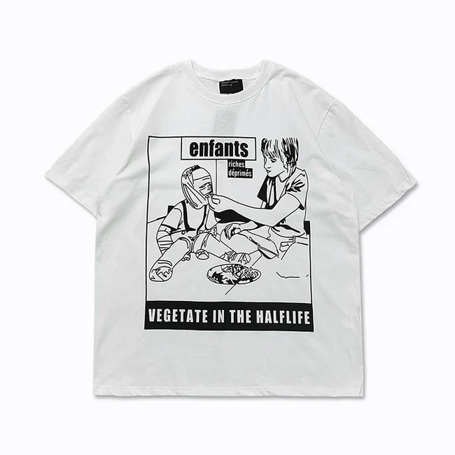 Enfants Riches Déprimés "Vegetate in the Halflife" Graphic T-Shirt - White Hover Image