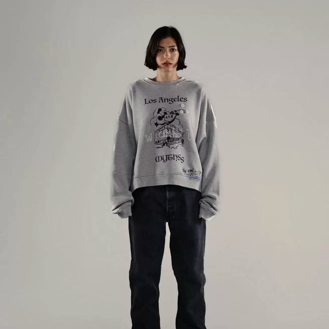 PALY Hollywood "Los Angeles" Vintage Graphic Sweatshirt - Grey Main Image