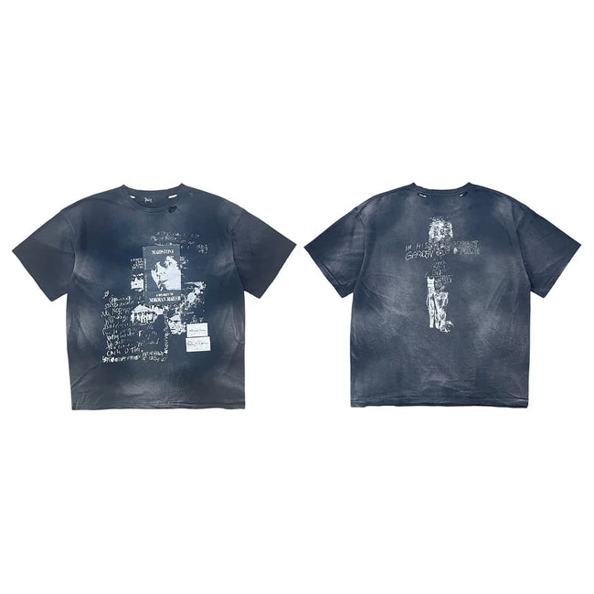 PALY Hollywood Gradient Vintage Collage T-Shirt - Black Hover Image