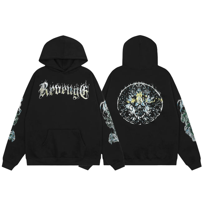 Revenge Black Dark Gothic Circle Arch Logo Pullover Hoodie Hover Image