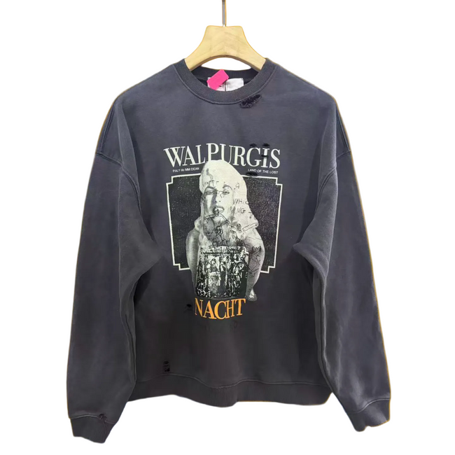 PALY Hollywood "Walpurgisnacht" Vintage Graphic Sweatshirt - Black Hover Image