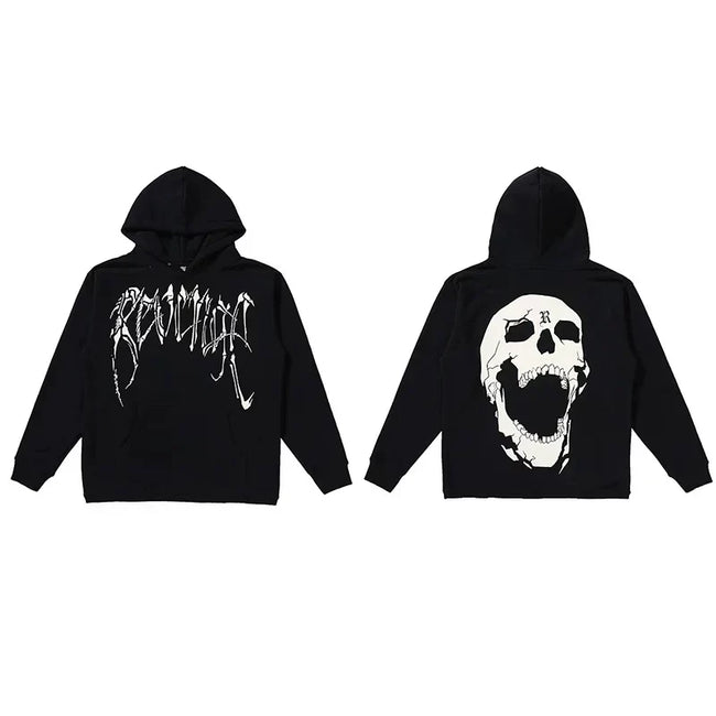 Revenge Screaming Skull Arch Logo Pullover Hoodie black Hover Image