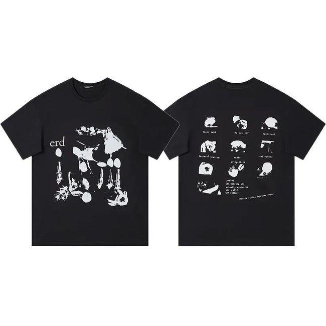 Enfants Riches Déprimés All-Over Abstract Graphic Grid T-Shirt - Black Hover Image
