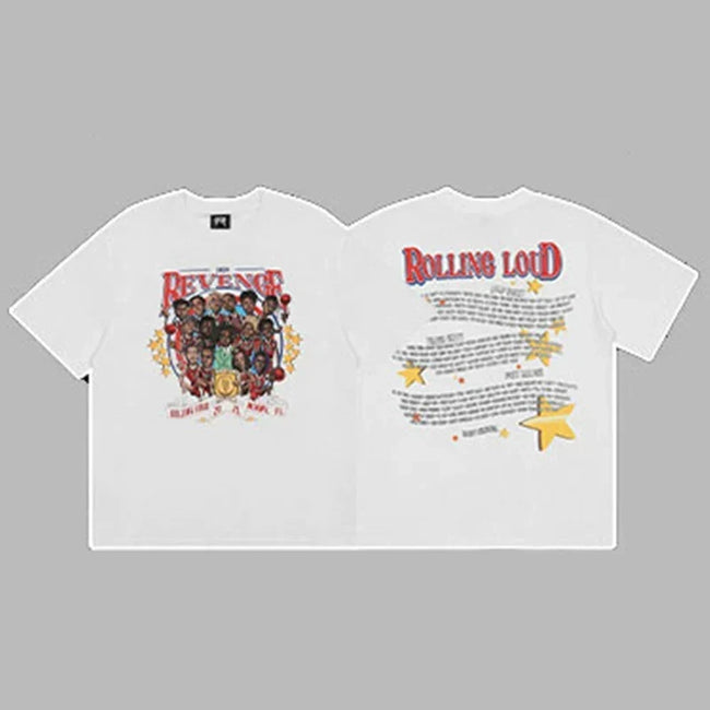 Revenge x Rolling Loud Festival Graphic Short Sleeve T-Shirt White Hover Image
